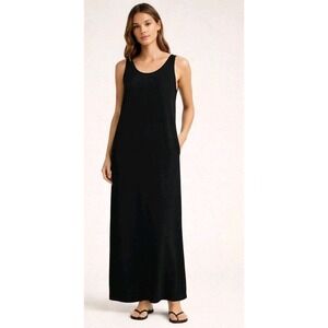 Bleusalt Womens The Tank Black Maxi Cottagecore Luxury Capsule Soft Dress 3/L